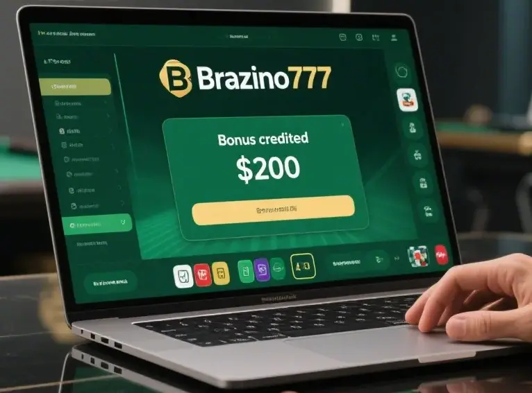 Saldo de bônus Brazino777 no notebook